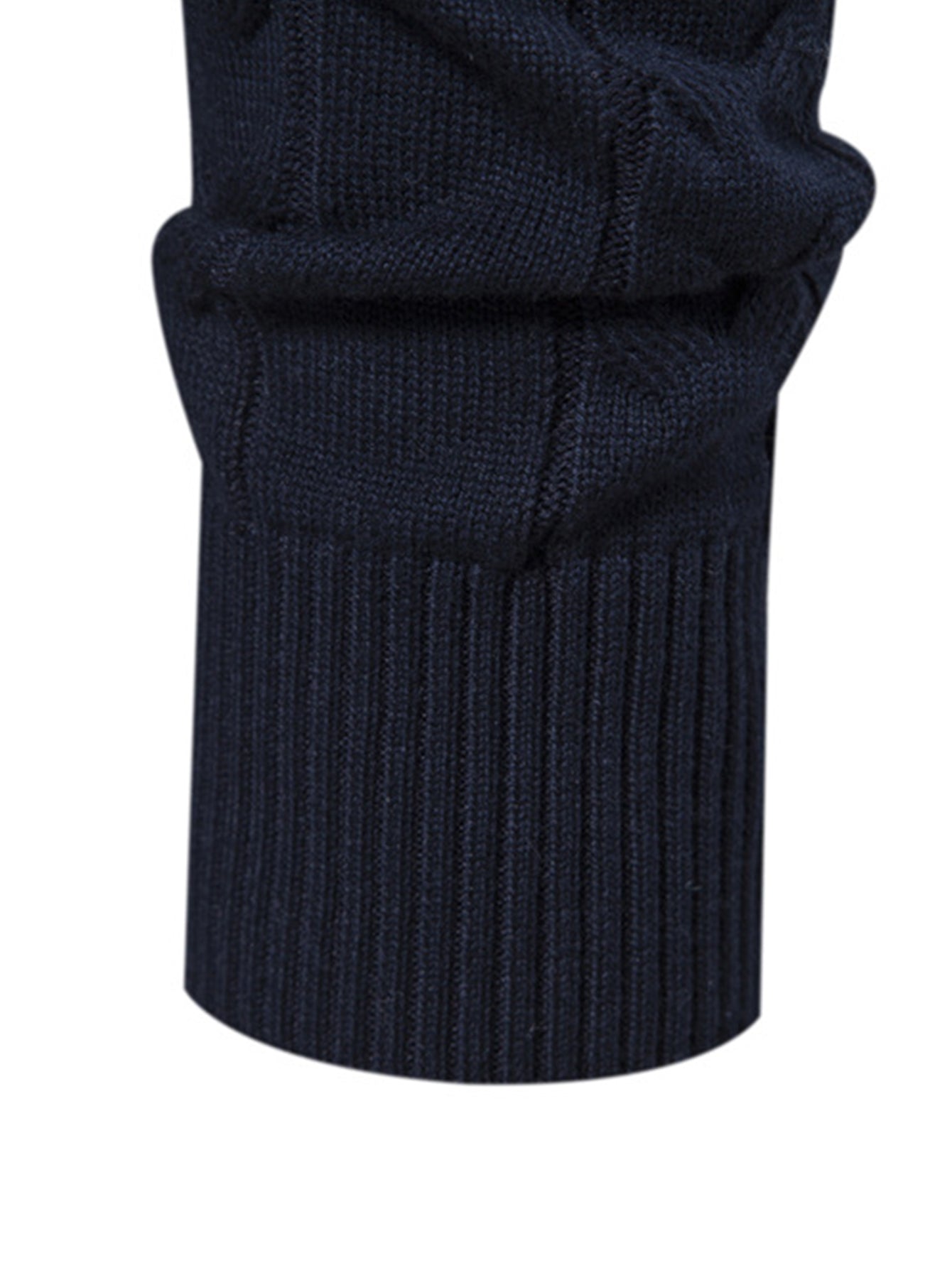 Geometrischer Jacquard Pullover mit Kontrast und Viertel-Reißverschluss