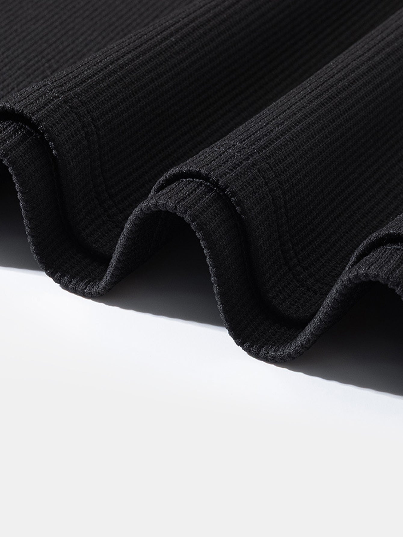 Locker sitzendes Sweatshirt mit Waffel-V-Ausschnitt