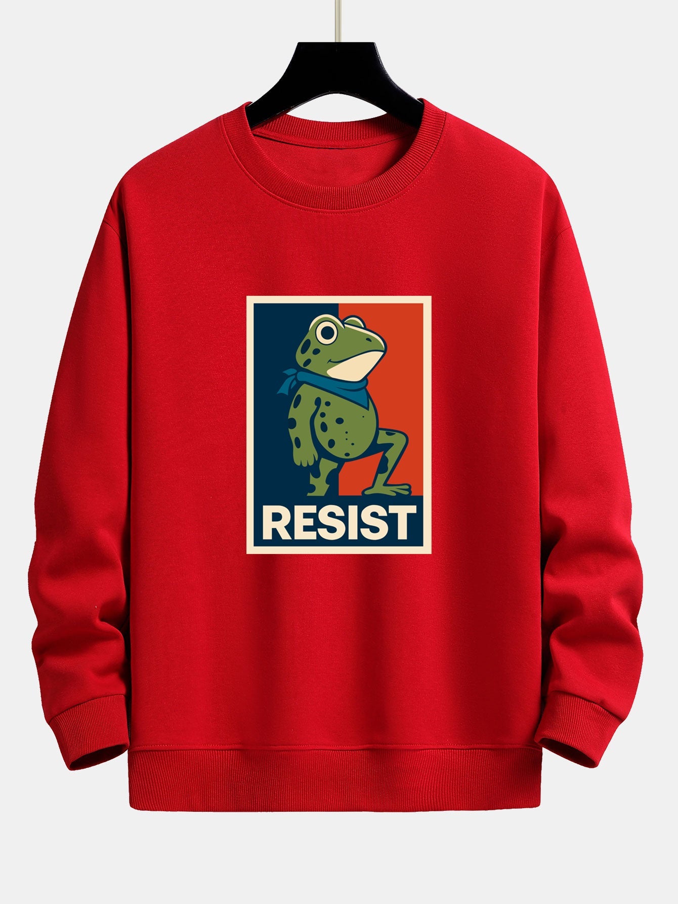 Resist Froschdruck Bequemes Sweatshirt mit lockerer Passform