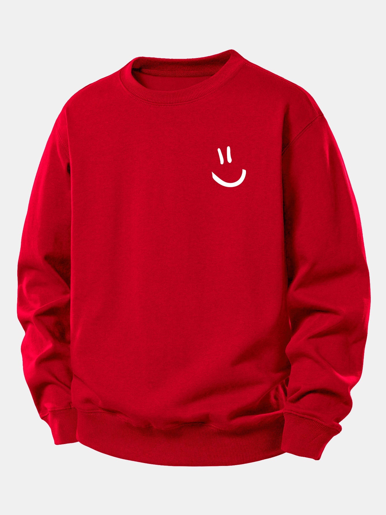 Lockeres Sweatshirt mit Smiley-Gesicht Druck