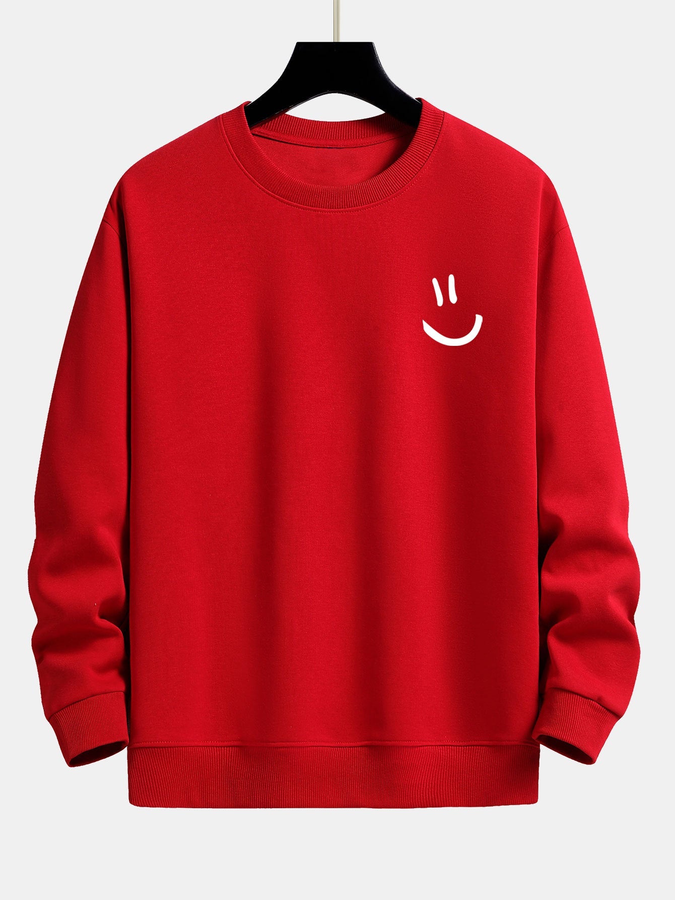 Relaxed Fit Sweatshirt with Smiley Face Print