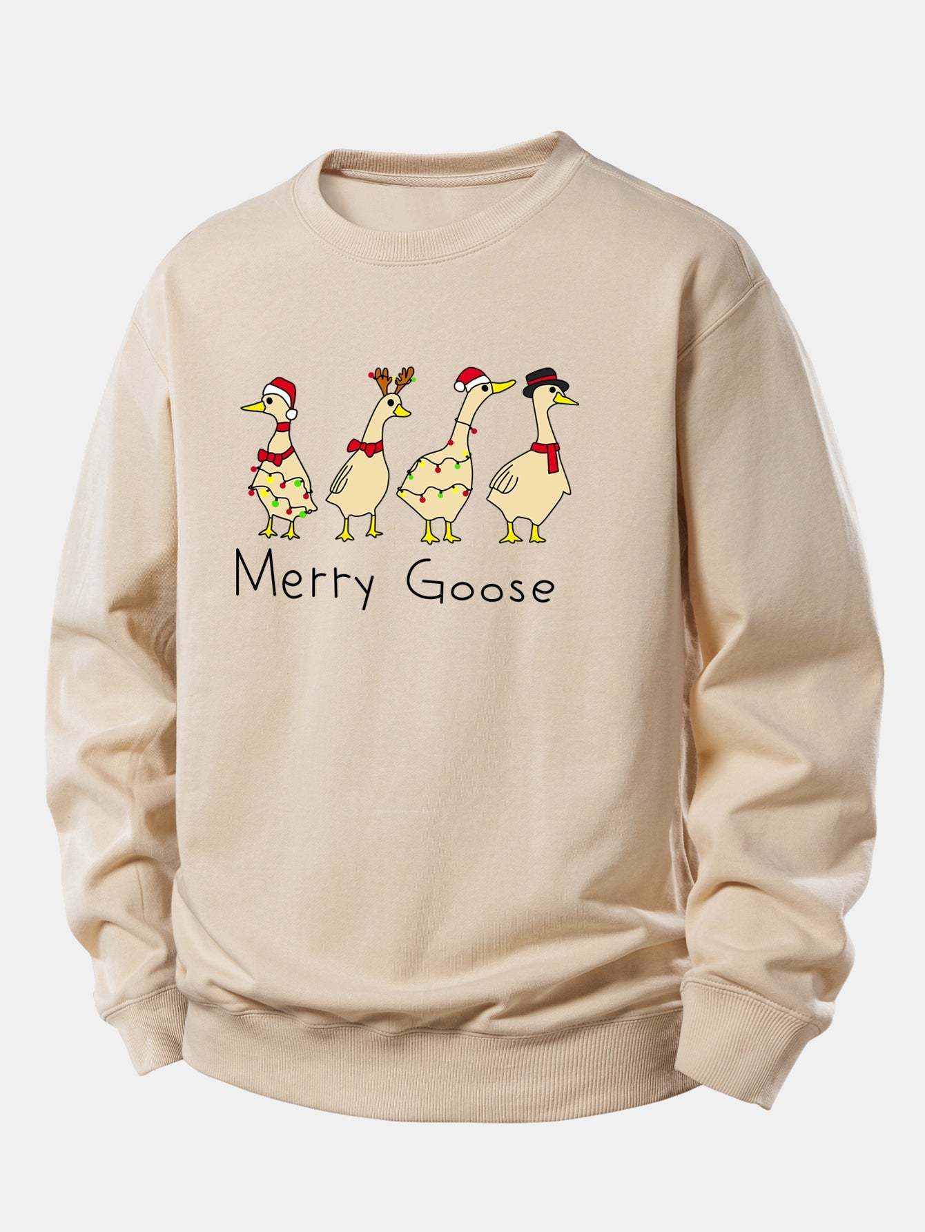 Locker Geschnittenes Sweatshirt mit Weihnachtsente-Design