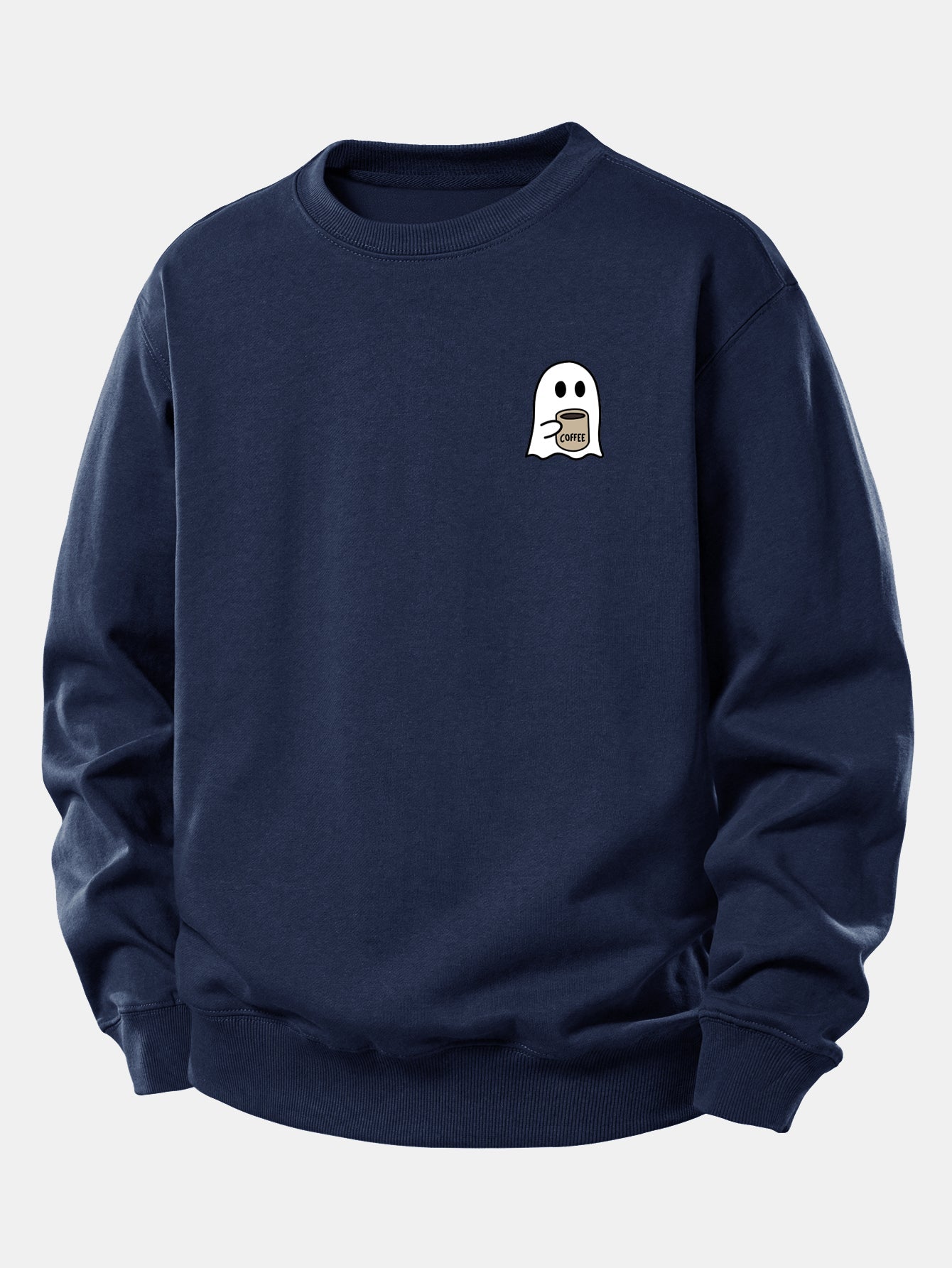 Relaxed Fit Sweatshirt with Ghost Coffee Design