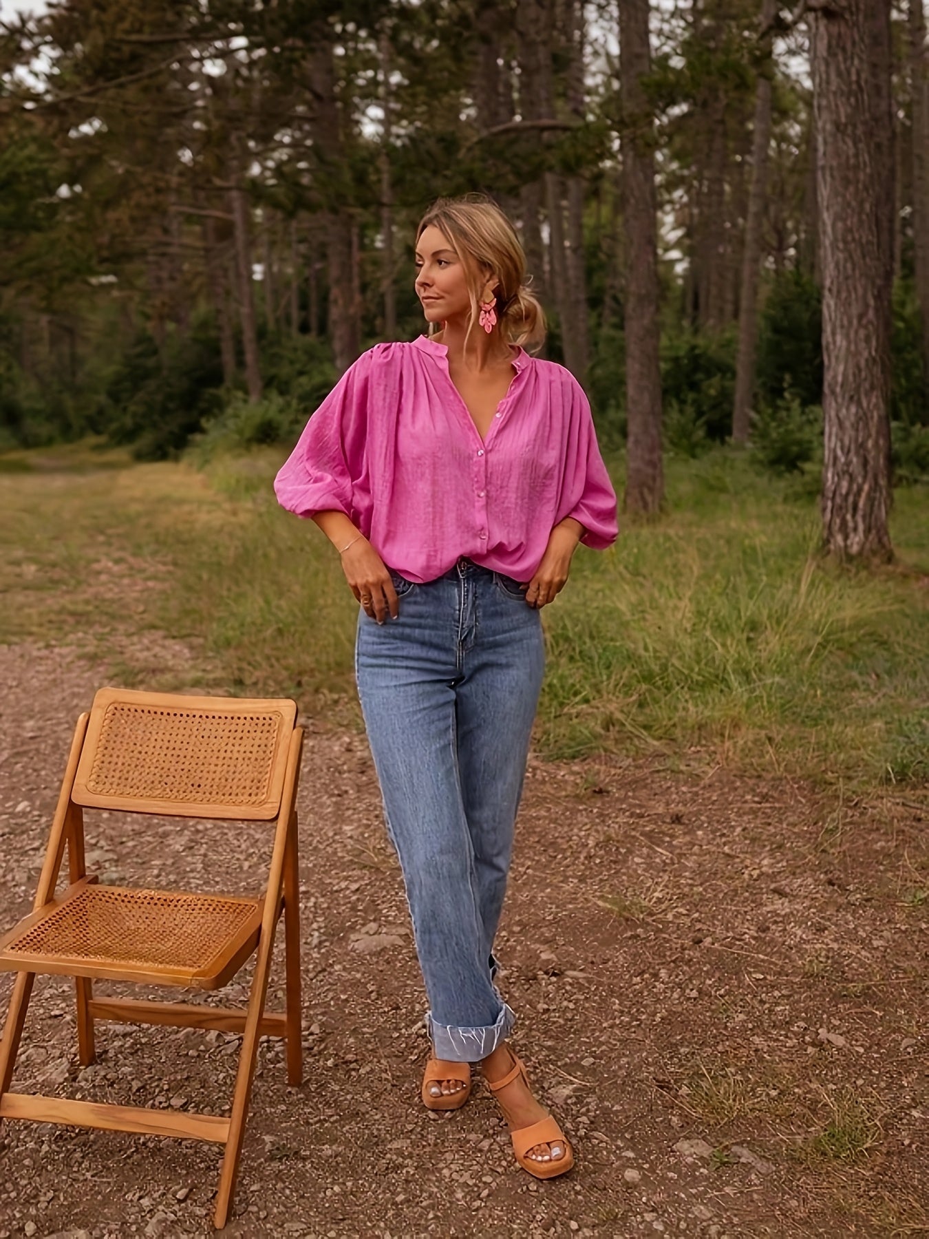 ALBRUN I TUNIKA-BLUSE MIT V-AUSSCHNITT