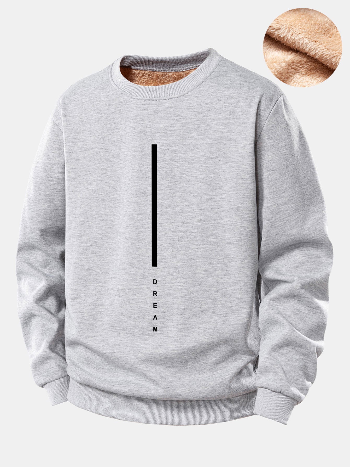 Dream Streifenmuster Teddy-Fleece Sweatshirt mit Futter