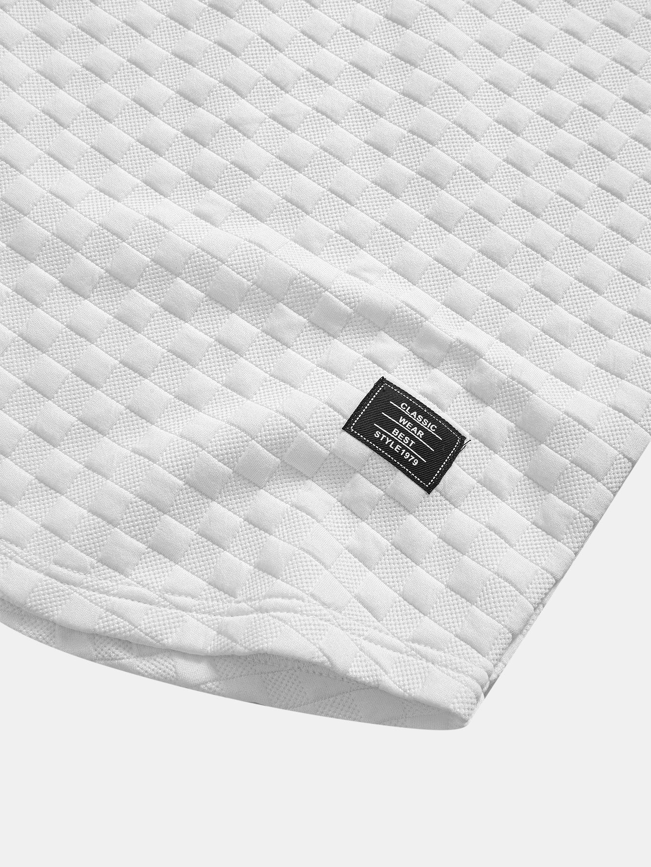 Schachbrett-Jacquard Hoodie-T-Shirt mit Bogen-Saum und passenden Shorts