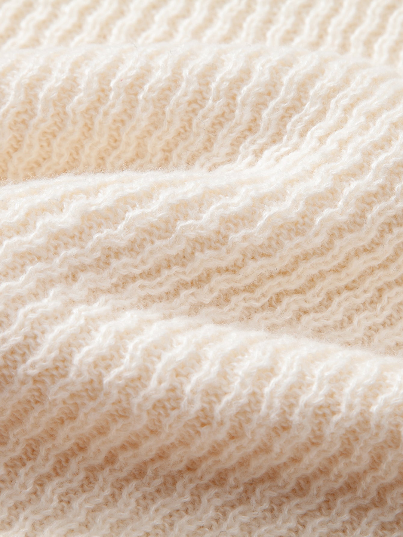 Langarm V-Ausschnitt Poloshirt mit Wellen-Jacquard-Strick