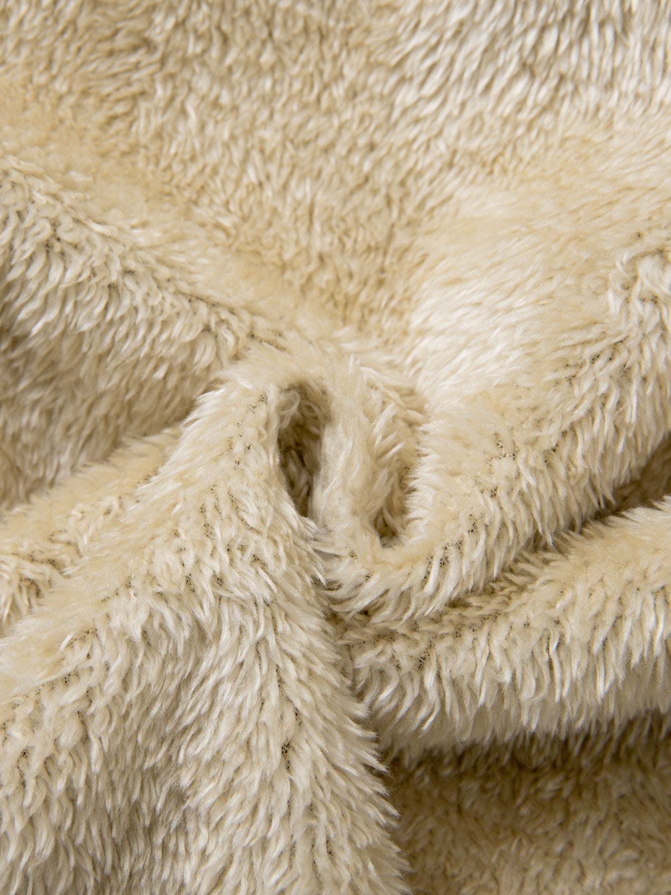 Teddy gefütterter Kapuzenpullover mit geometrischem Muster und Reißverschluss