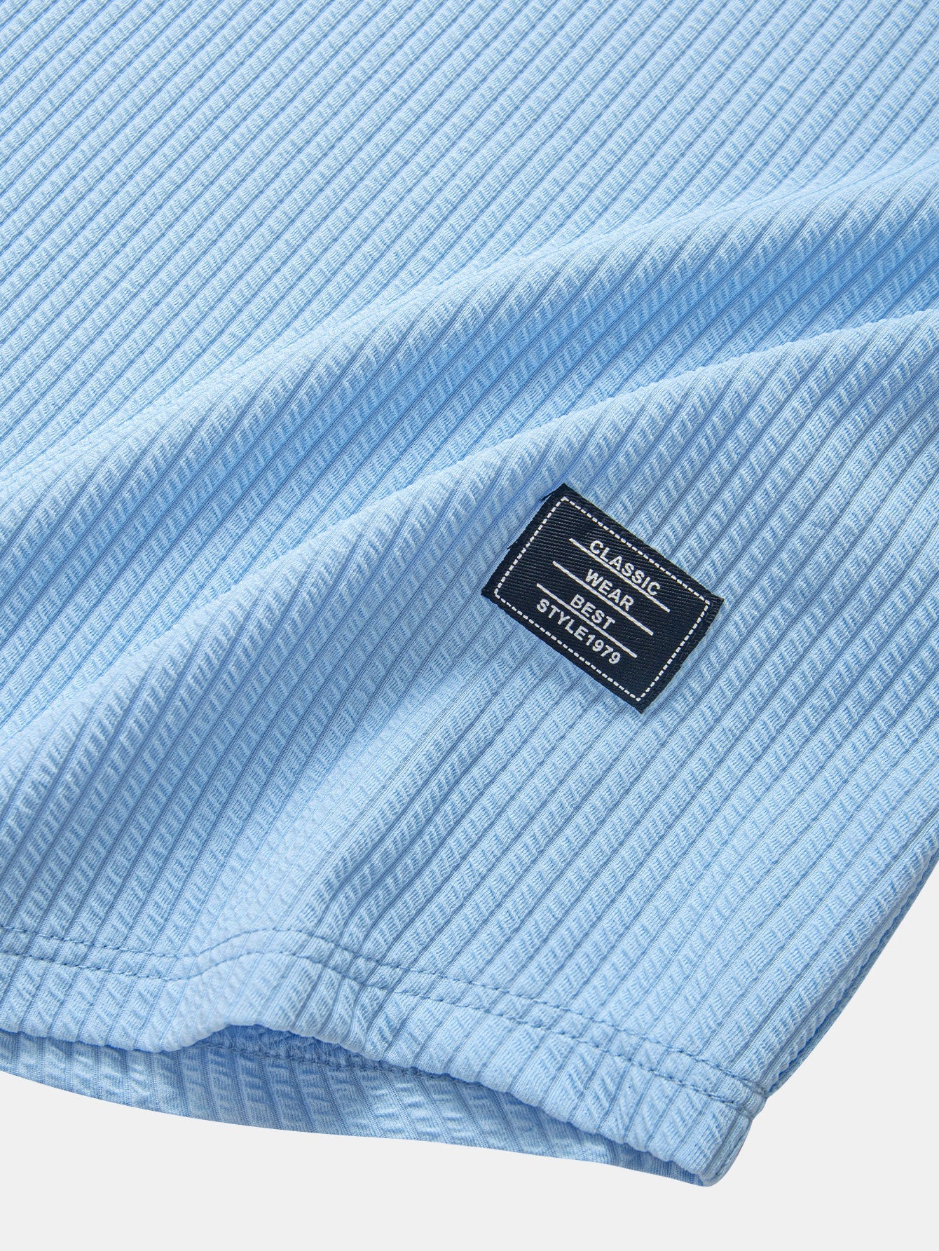 Rippstrick Kapuzen-T-Shirt mit abgerundetem Saum