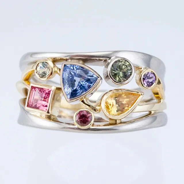 Vintage Mehrfarbiger Zirkonia Ring