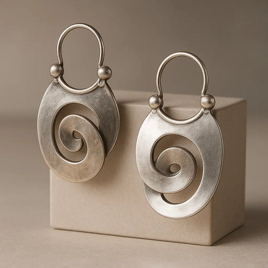 Vintage Unregelmäßige Silber Ohrringe