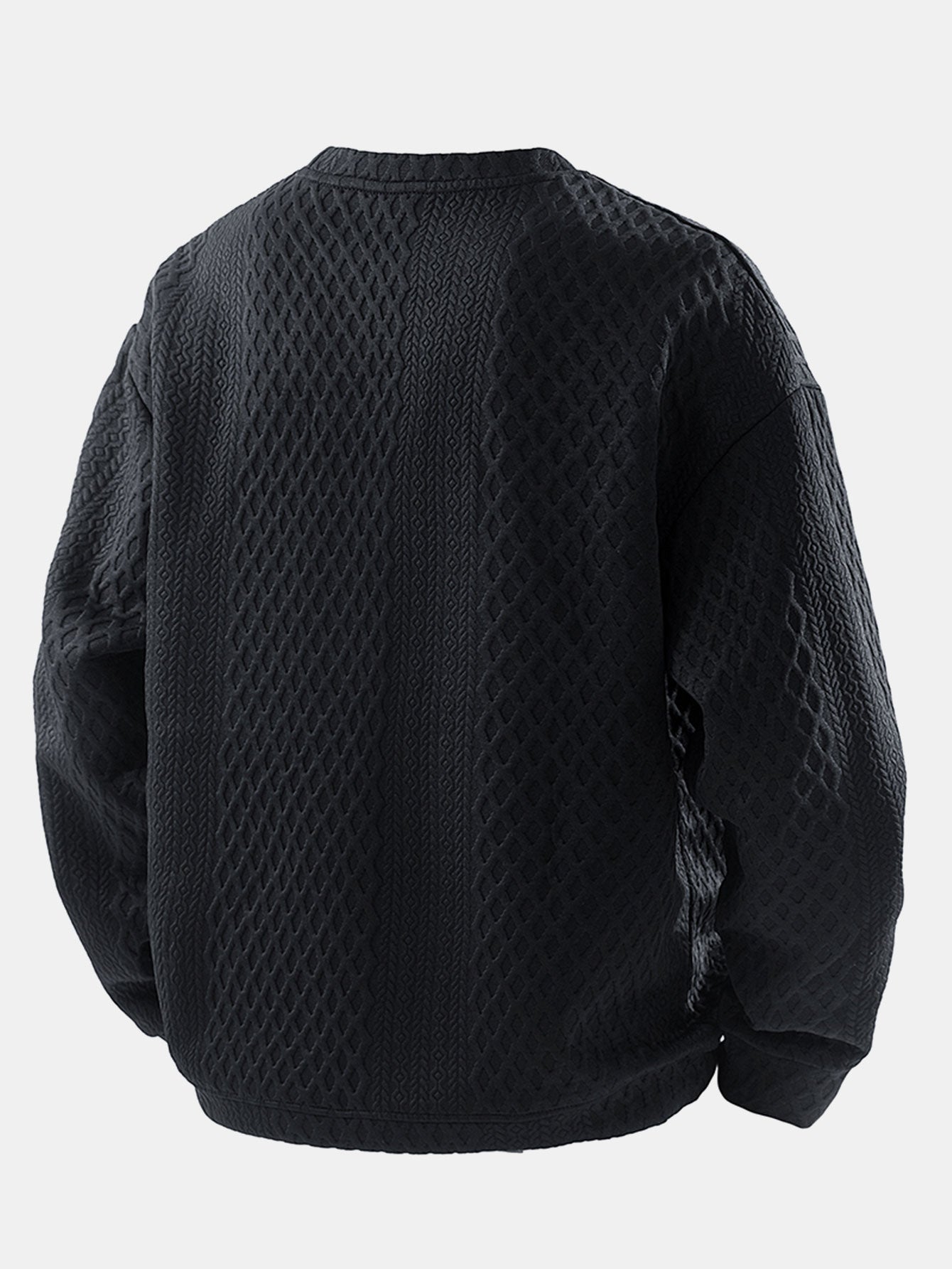 Geometrisches Jacquard-Sweatshirt mit Rundhalsausschnitt in lockerem Schnitt