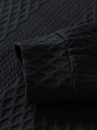 Geometrisches Jacquard-Sweatshirt mit Rundhalsausschnitt in lockerem Schnitt