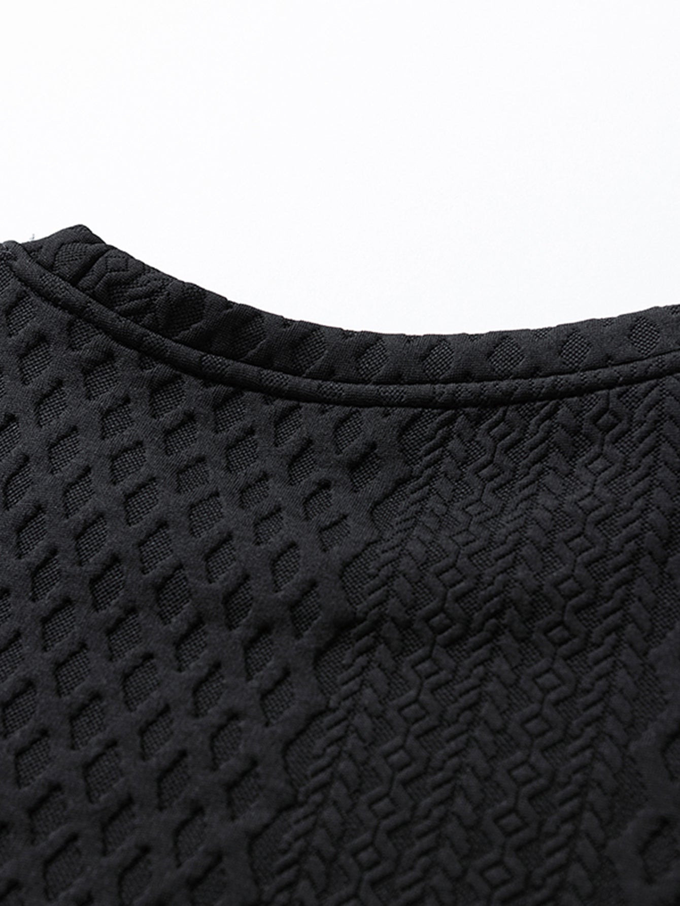 Geometrisches Jacquard-Sweatshirt mit Rundhalsausschnitt in lockerem Schnitt