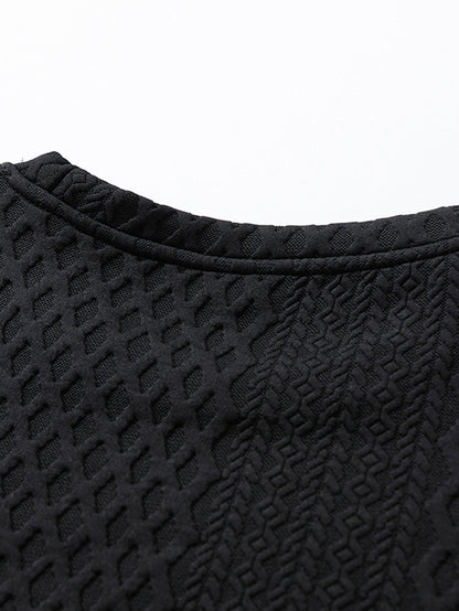 Geometrisches Jacquard-Sweatshirt mit Rundhalsausschnitt in lockerem Schnitt