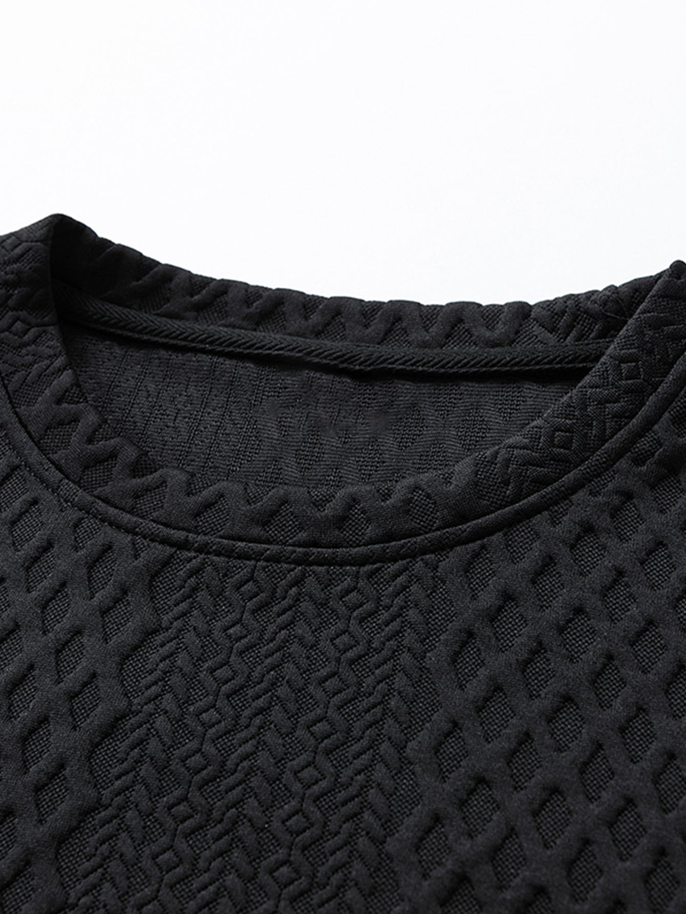 Geometrisches Jacquard-Sweatshirt mit Rundhalsausschnitt in lockerem Schnitt