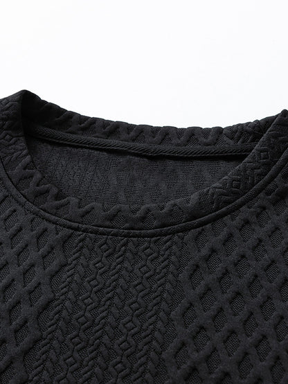 Geometrisches Jacquard-Sweatshirt mit Rundhalsausschnitt in lockerem Schnitt