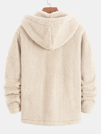 Teddy-Fleece-Knopf-Hoodie-Mantel