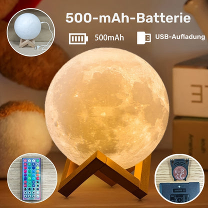 RGB Mondlampe mit Fernbedienung & Timer – 128 Farben