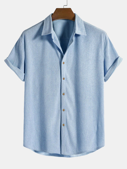 Corduroy Button-Down Short Sleeve Shirt