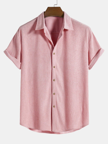Corduroy Button-Down Short Sleeve Shirt