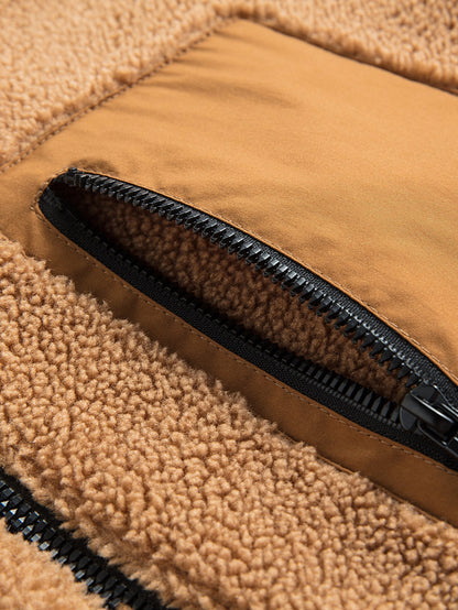 Teddy-Fleece Jacke mit Reißverschlusstaschen