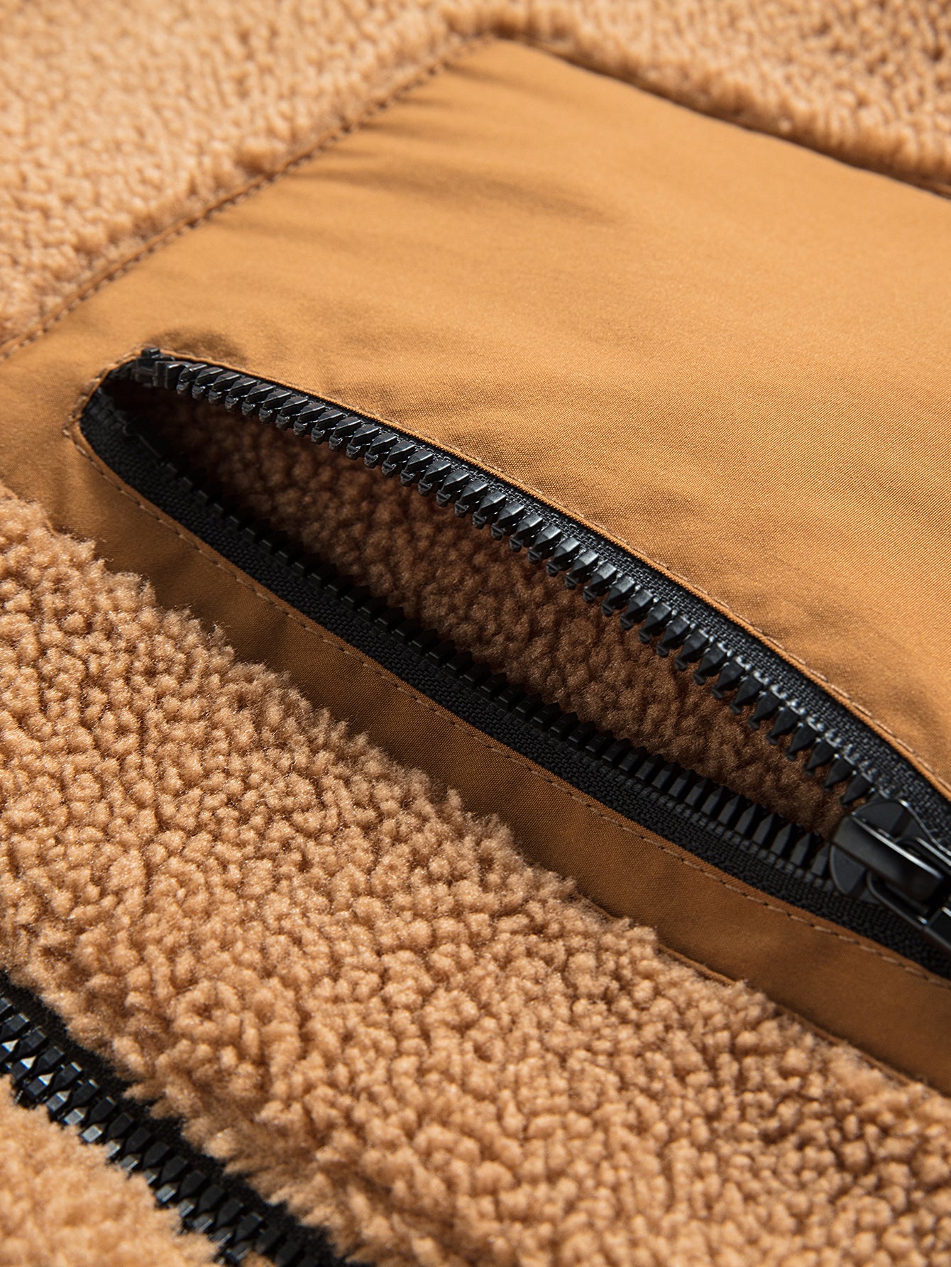 Teddy-Fleece-Reißverschluss-Taschenjacke