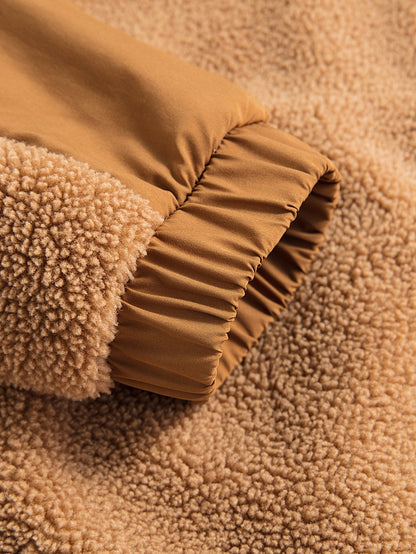 Teddy-Fleece-Reißverschluss-Taschenjacke