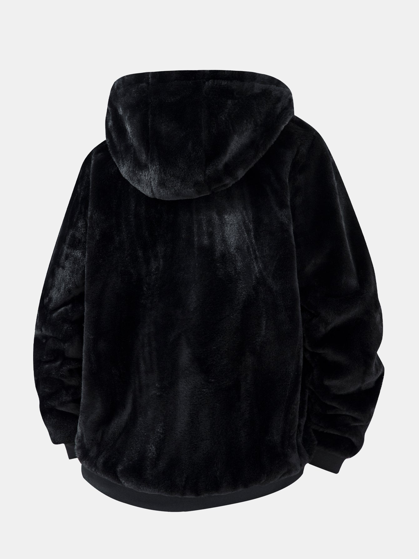 Kunstfell-Hoodie mit Tiermuster