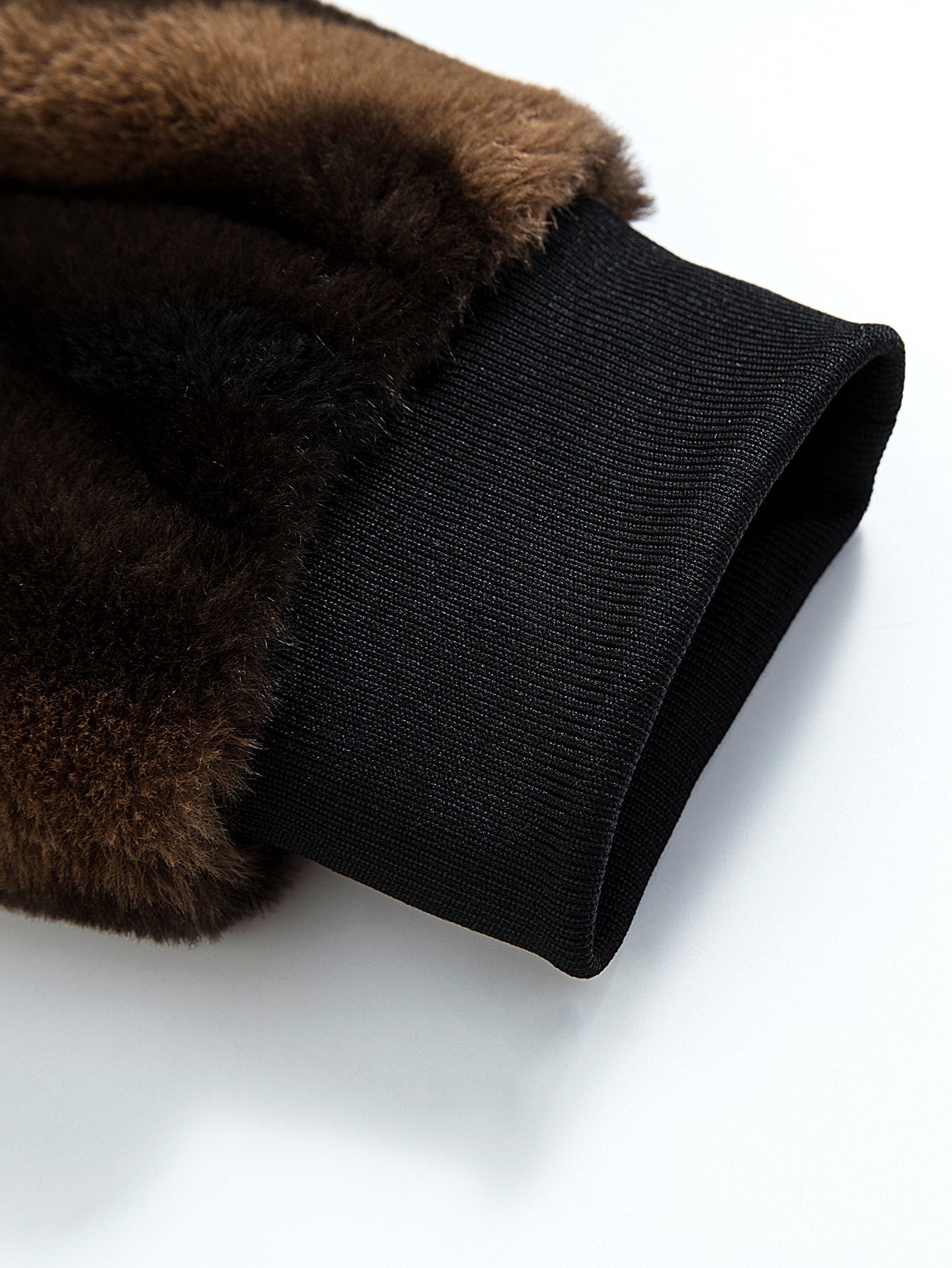 Kunstfell-Hoodie mit Tiermuster