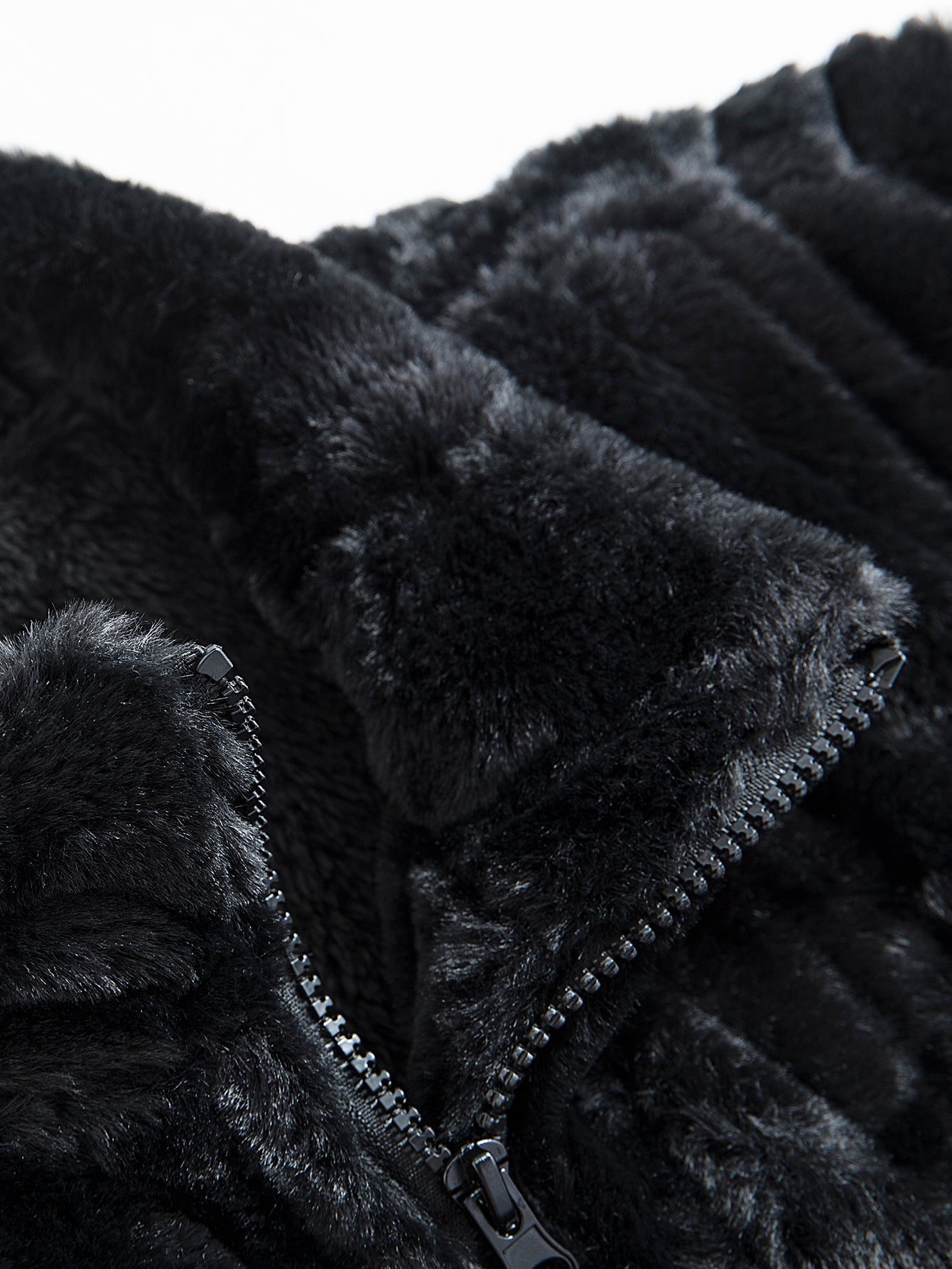 Kunstpelz Reißverschluss Stehkragen Weste