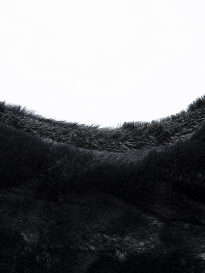 Kunstpelz Reißverschluss Stehkragen Weste