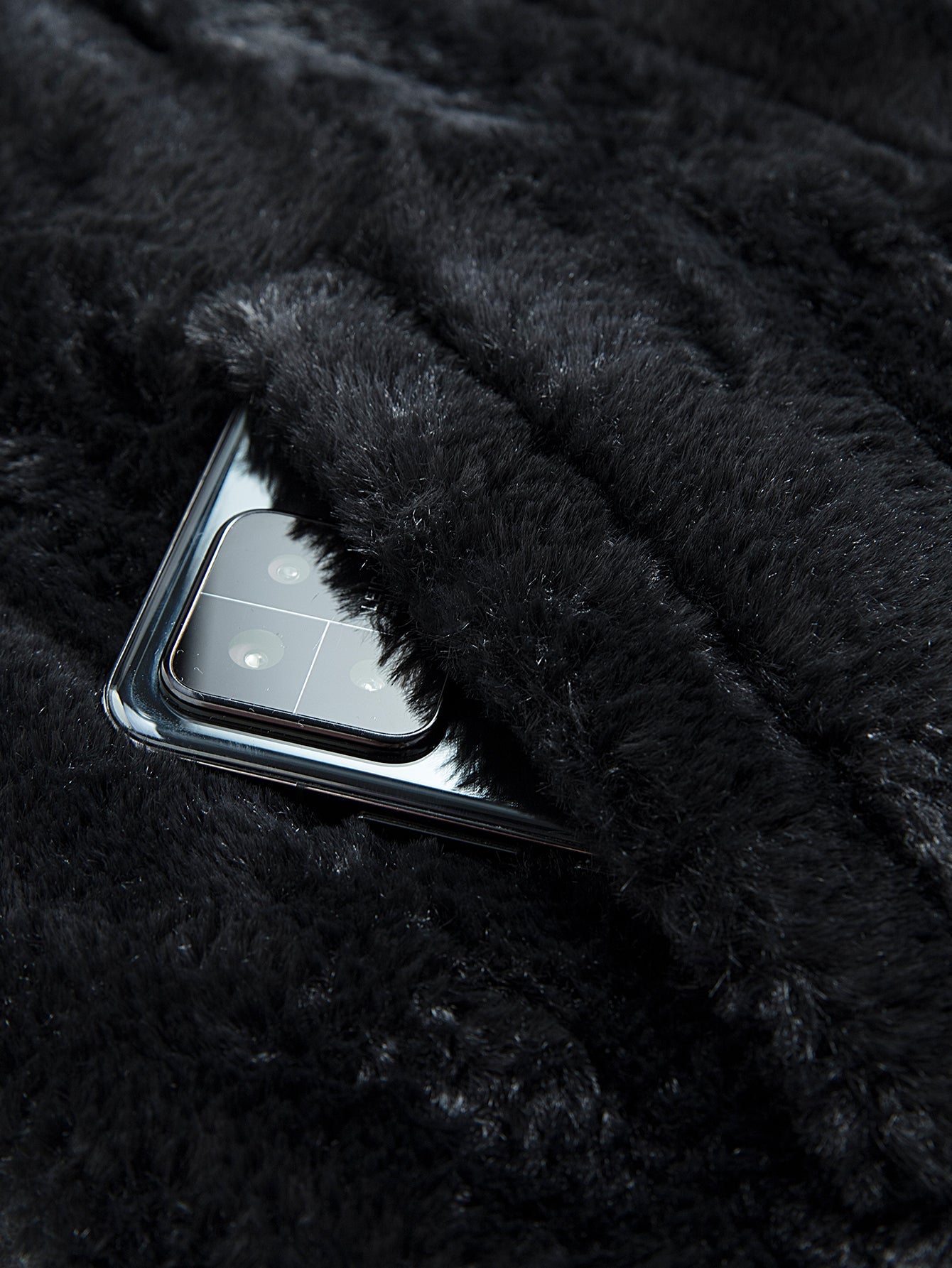 Kunstpelz Reißverschluss Stehkragen Weste