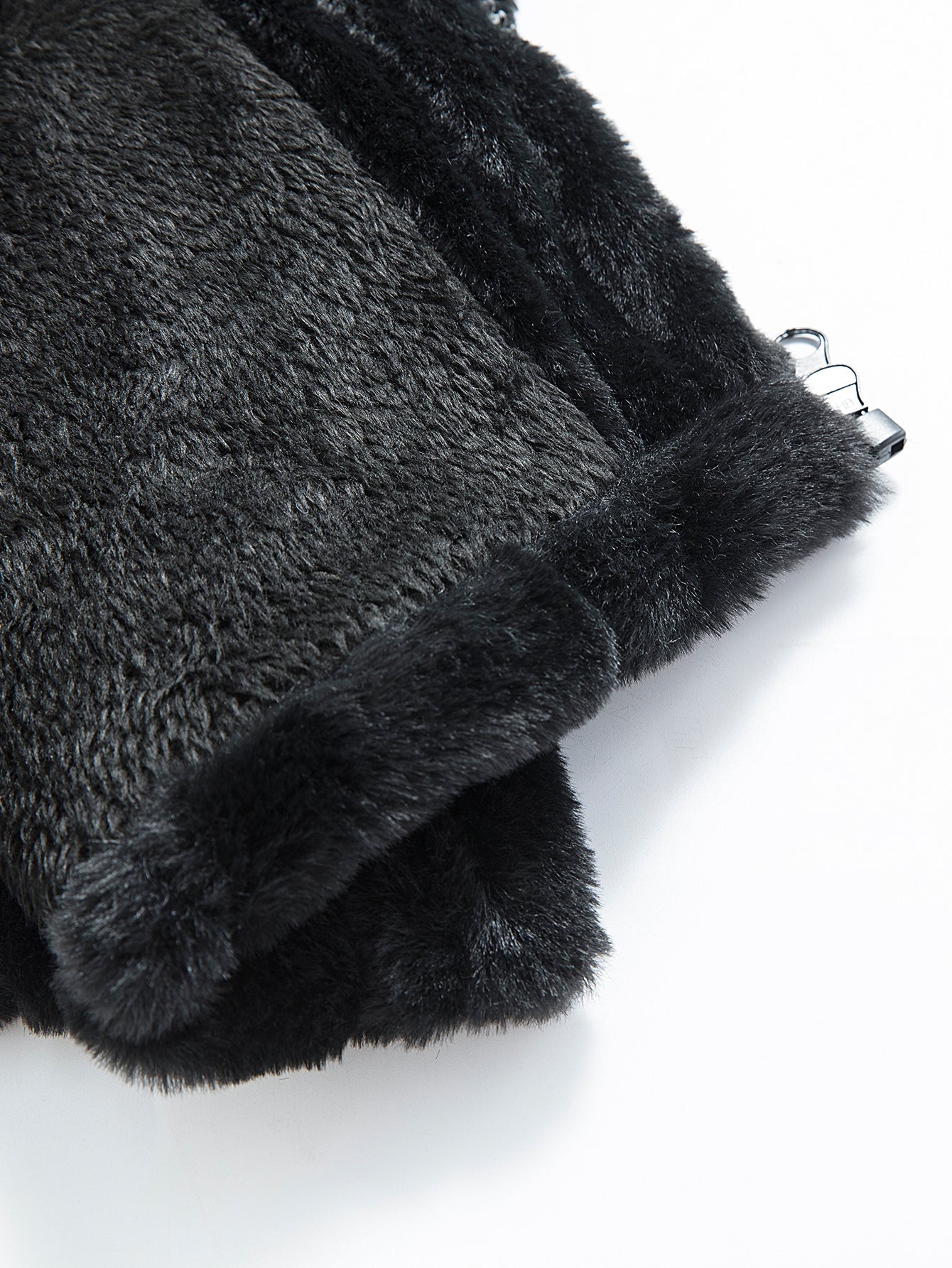 Stehkragen Weste aus Kunstpelz mit Reißverschluss