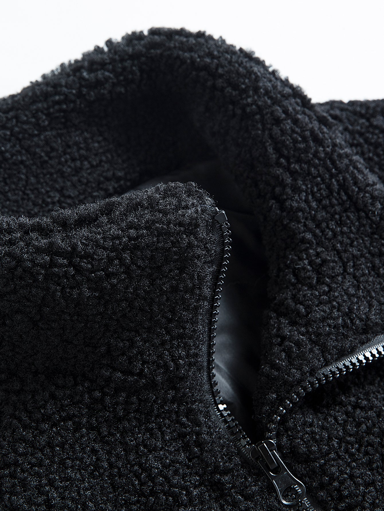 Teddy-Fleece Baseballjacke mit Kontrastdetails