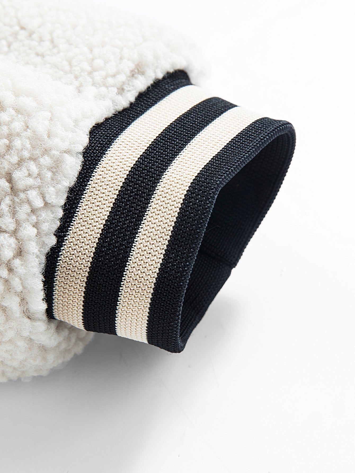 Teddy-Fleece Baseballjacke mit Kontrastdetails