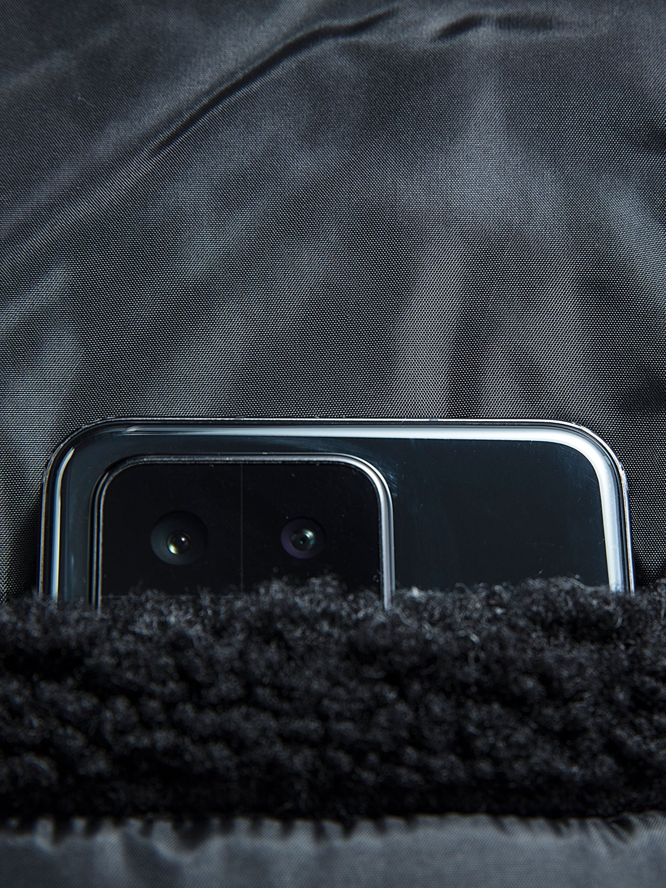 Teddy-Fleece Baseballjacke mit Kontrastdetails