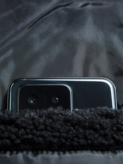 Teddy-Fleece Baseballjacke mit Kontrastdetails