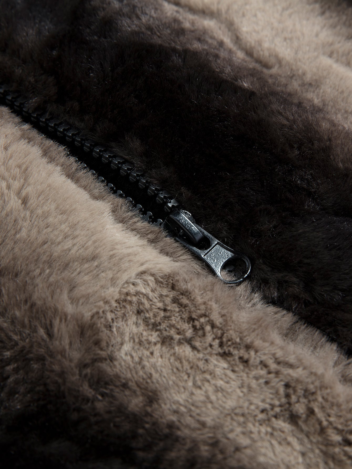 Kunstpelz Reißverschluss Stehkragen Weste