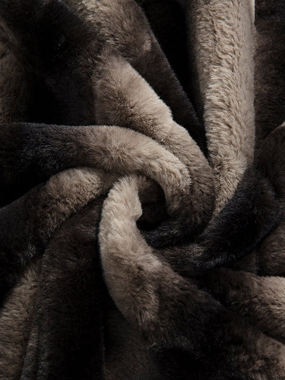 Stehkragen Weste aus Kunstpelz mit Reißverschluss