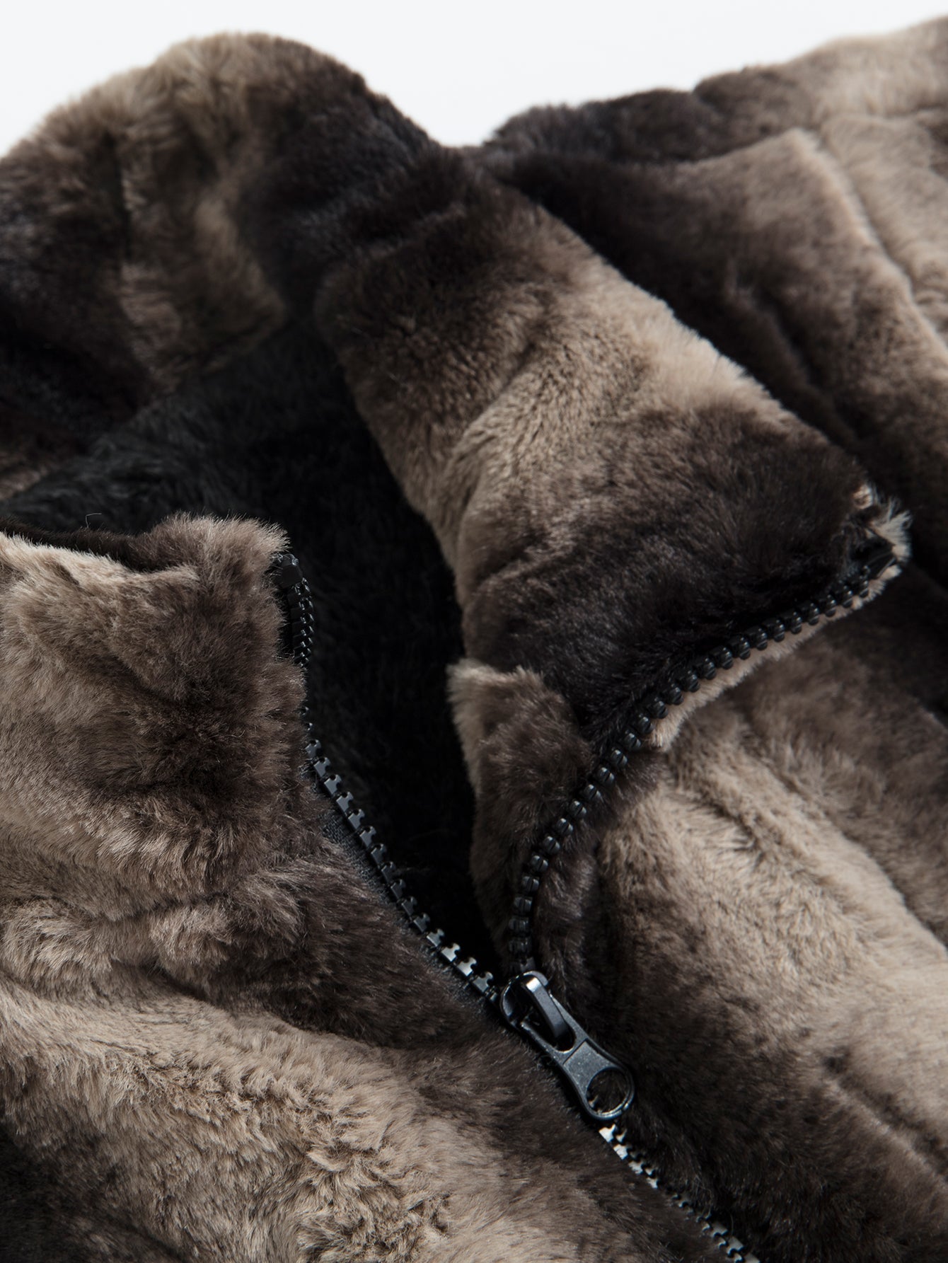 Stehkragen Weste aus Kunstpelz mit Reißverschluss