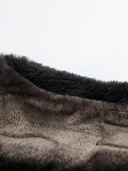 Stehkragen Weste aus Kunstpelz mit Reißverschluss