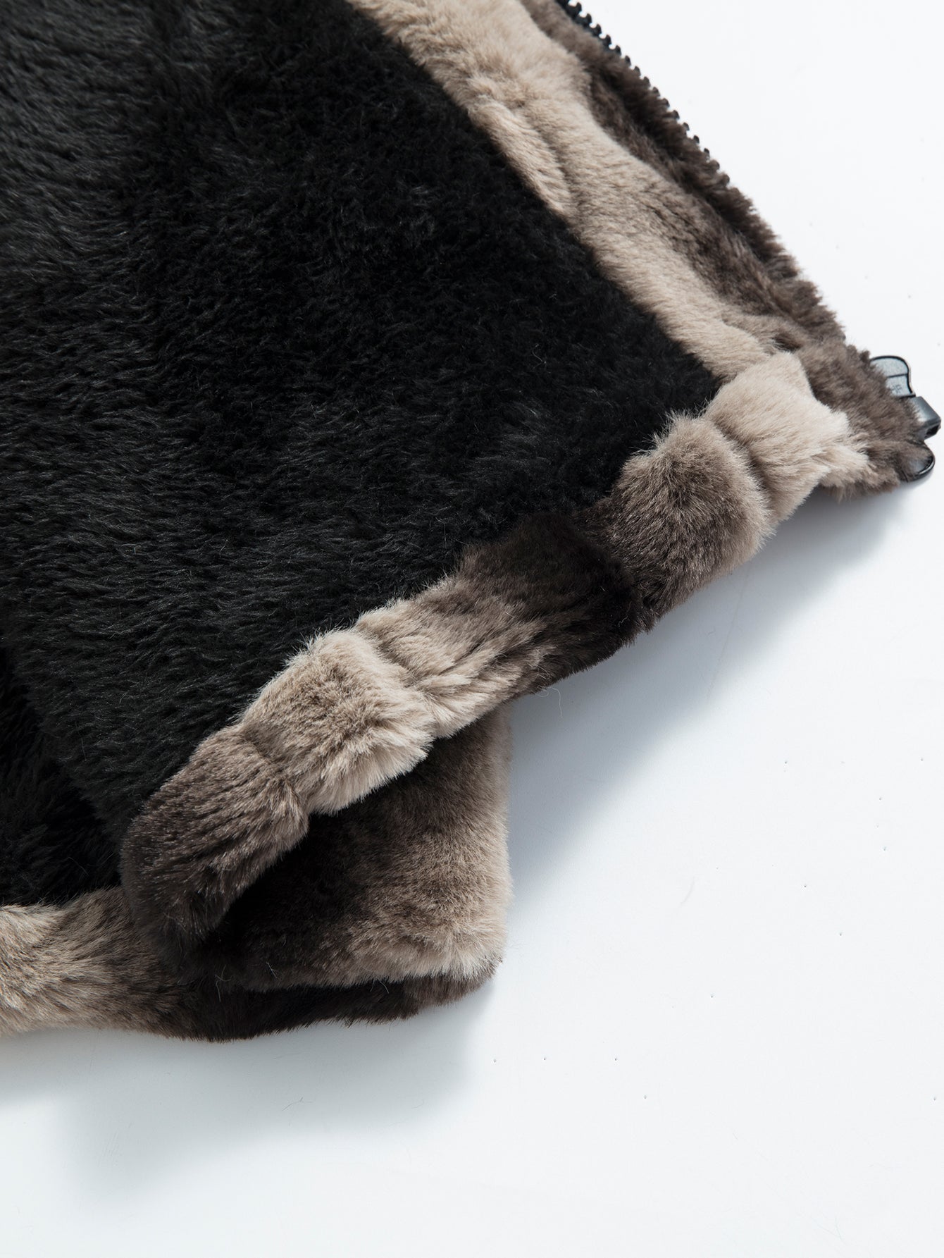 Kunstpelz Reißverschluss Stehkragen Weste