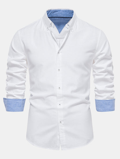 Oxford Langarmhemd mit Knopfdetails