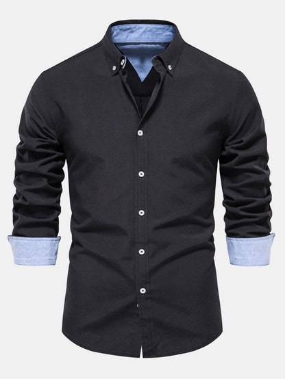 Oxford Langarmhemd mit Knöpfen