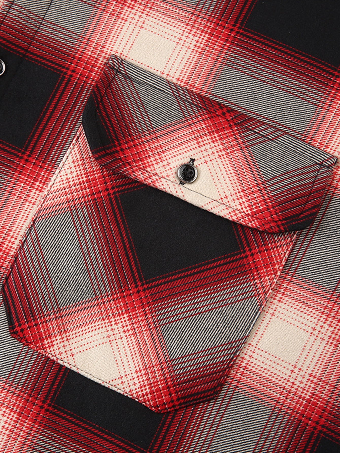 Gefüttertes Flanell-Fleece-Hemd mit Knöpfen und Kapuze