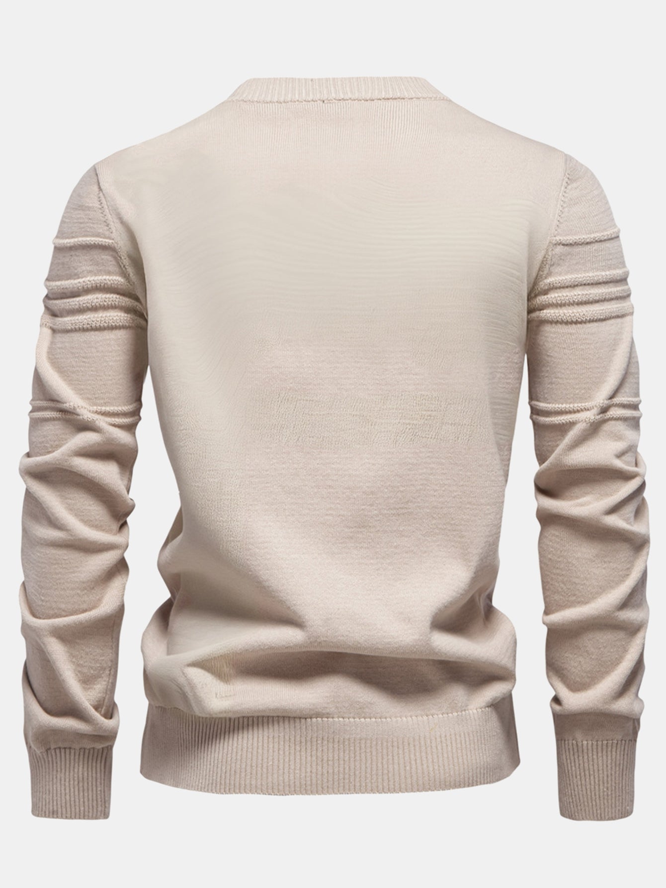 Gestreifter Rundhals-Jacquardpullover