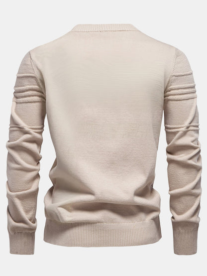 Gestreifter Rundhals-Jacquardpullover