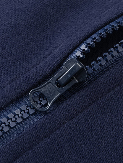 2-in-1 Karierter Kapuzenpullover mit Reißverschluss und praktischer Kängurutasche