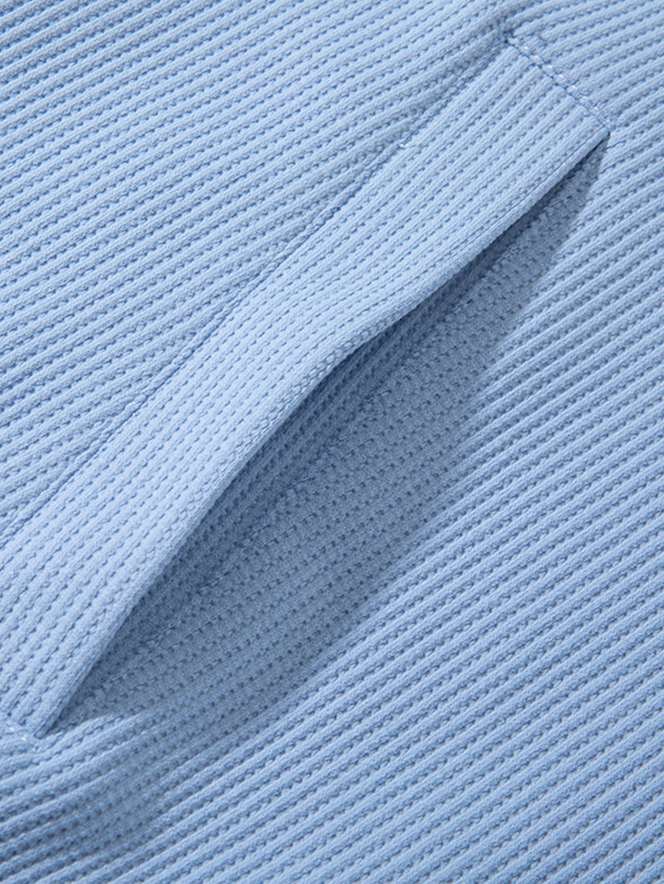 Casual Fit Waffle V-Neck Polo Sweatshirt